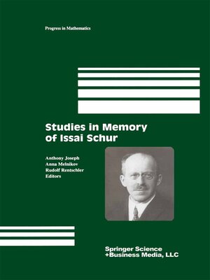 cover image of Studies in Memory of Issai Schur